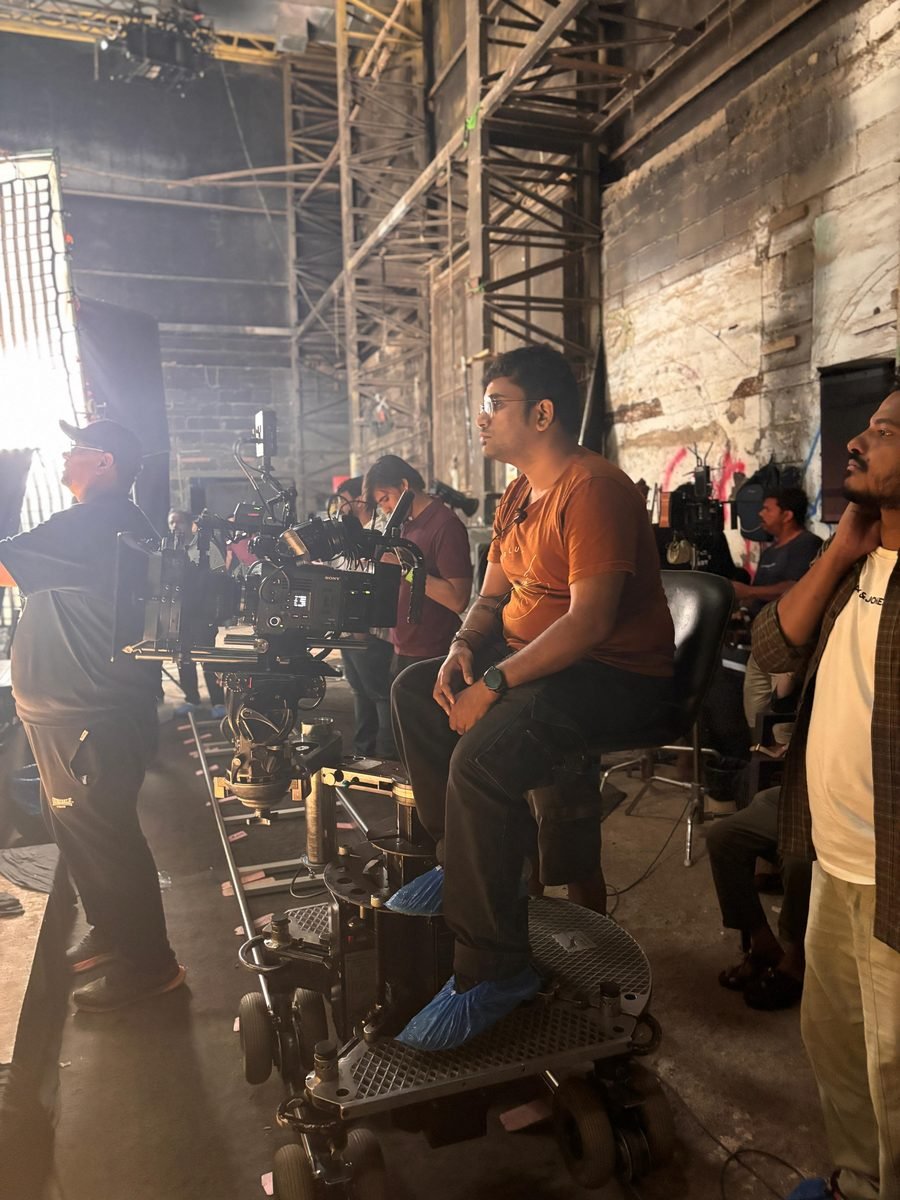 Kashyap Kulkarni on set beside the camera dolly